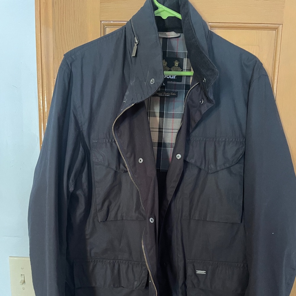 Barbour Tailored Sapper Lightweight Wax Jacket in Dark Navy